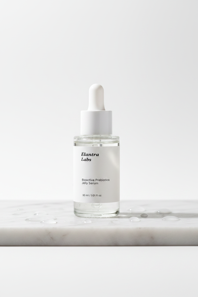 Elantra Labs Bioactive Prebiotics Jelly Serum on marble surface